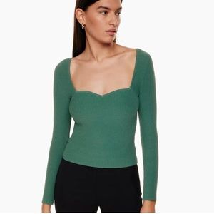 Sculpt Knit Sweetheart Top (Green)